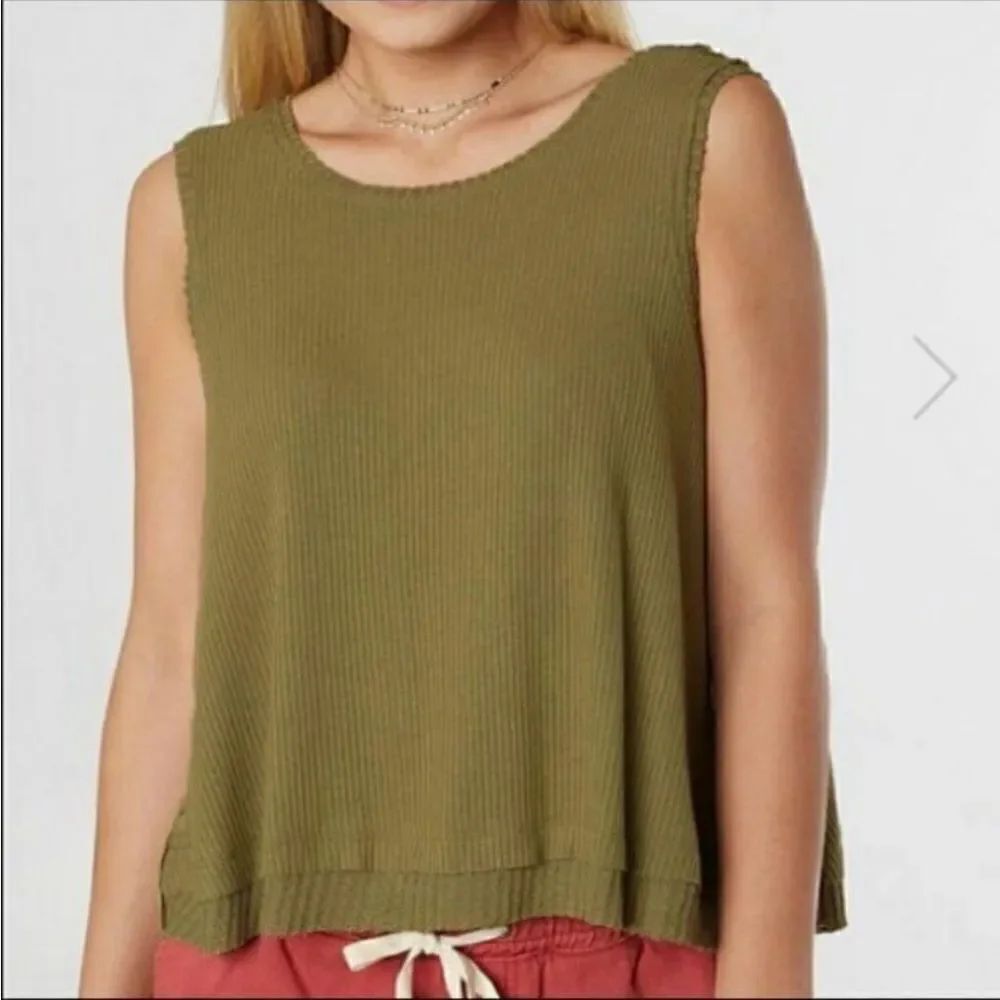 Free People Boxy Tank Top Green Sz MโNWOT